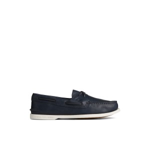 Sperry Authentic Original Cross Lace Boat Shoe Navy | ZKIDNL-341