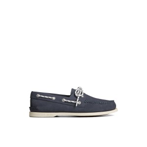 Sperry Authentic Original Nautical Nubuck Boat Shoe Navy | CYUZDG-276