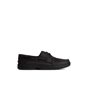 Sperry Billfish 3-Eye Leather Boat Shoe Black | ZLROSM-903