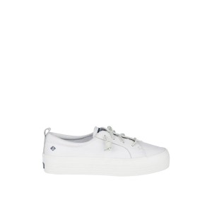 Sperry Crest Vibe Platform Leather Sneaker White | PKAQBL-972