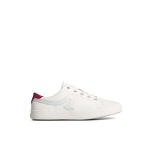 Sperry Sandy Leather Metallic Sneaker White | VPEDHX-546