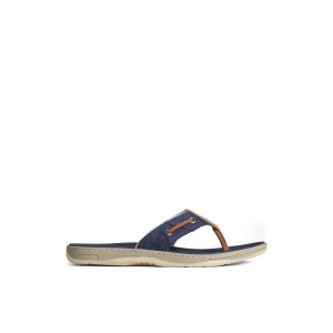 Sperry SeaCycled Baitfish Baja Flip Flop Navy | WEYBMJ-647