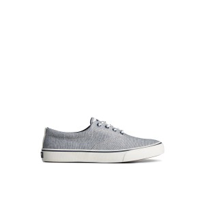 Sperry Striper II Chambray Sneaker Navy | FQHSGE-638