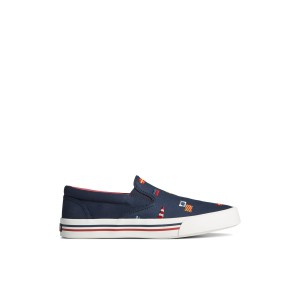 Sperry Striper II Nautical Slip On Sneaker Navy | BETUYW-627