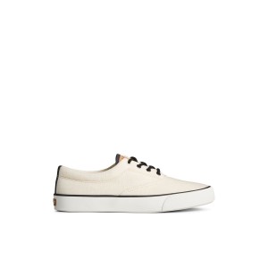 Sperry Striper II Slub Linen Sneaker White | LENVMG-105