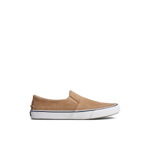 Sperry Striper II Twin Gore Perforated Slip On Sneaker Beige | ZESAYI-469