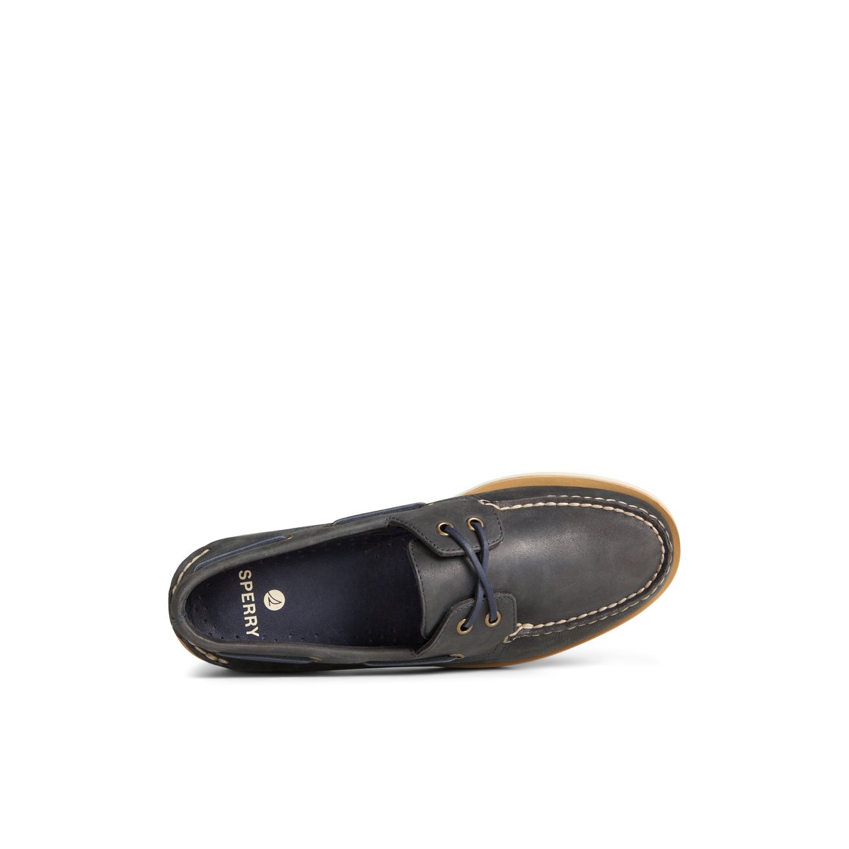 Sperry Authentic Original Double Sole Cross Lace Boat Shoe Navy | HGMUJE-439