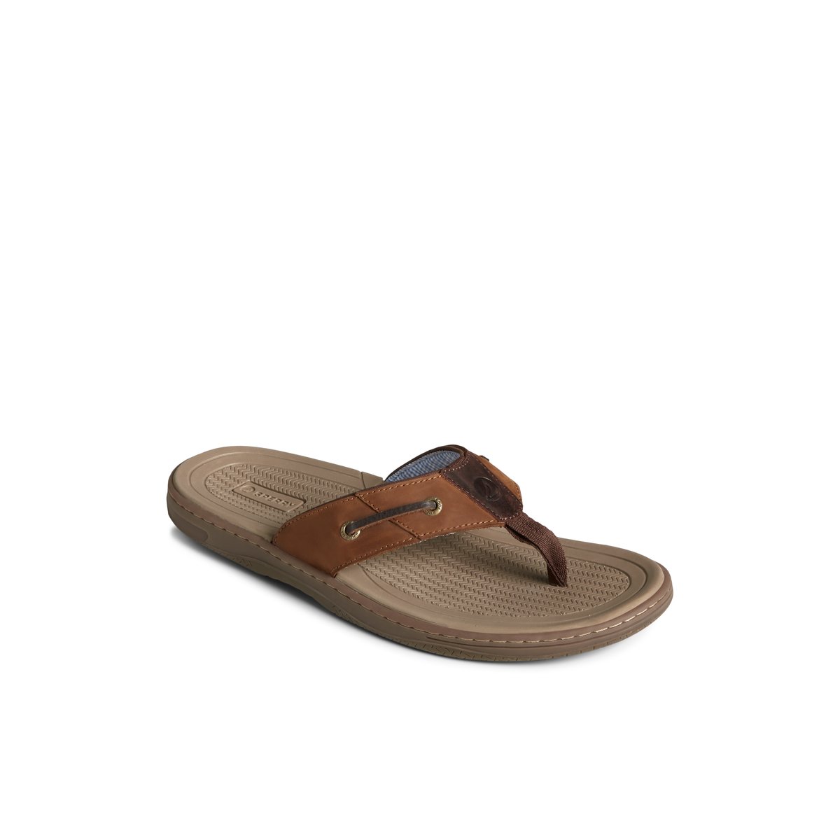 Sperry Baitfish Leather Flip Flop Brown | PBYKOW-347