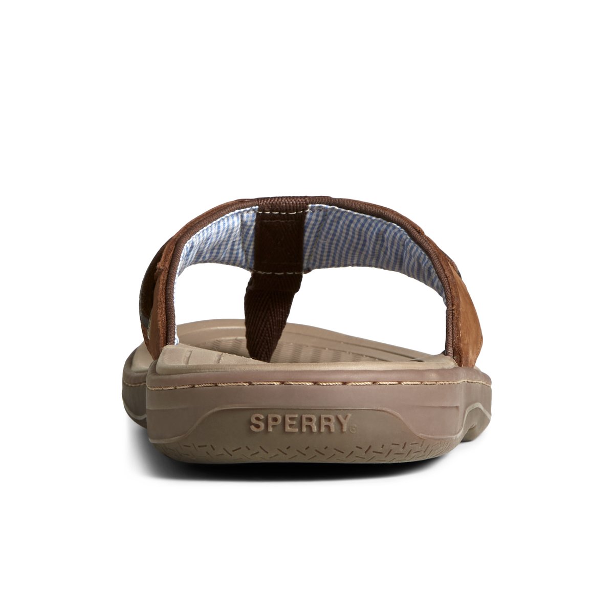 Sperry Baitfish Leather Flip Flop Brown | PBYKOW-347