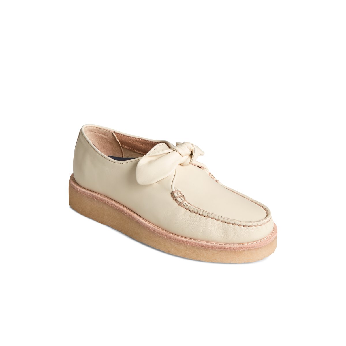 Sperry Captain's Crepe Bow Oxford Beige | UYLEFC-087