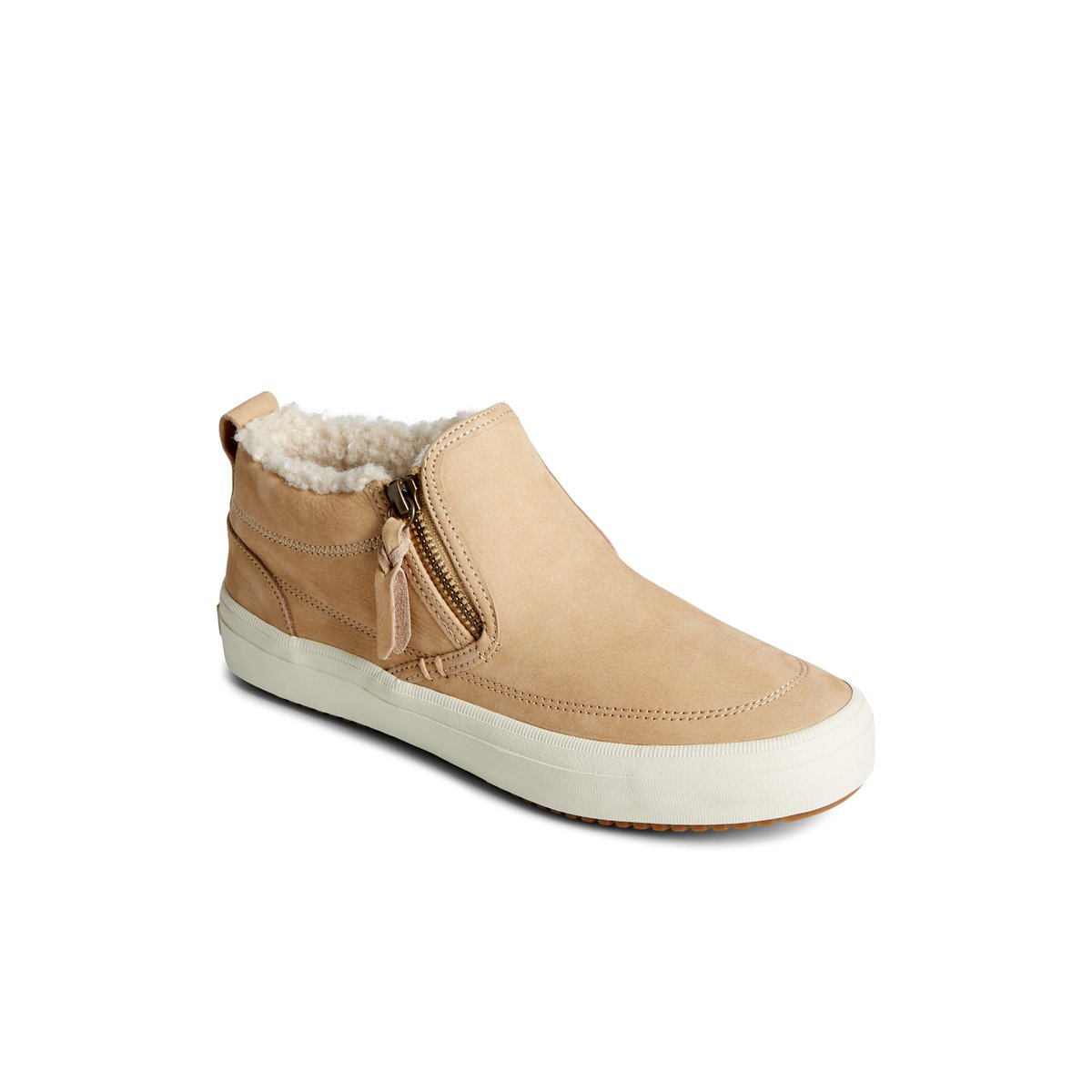 Sperry Crest Side Zip Cozy Sneaker Khaki | CJZXKE-915