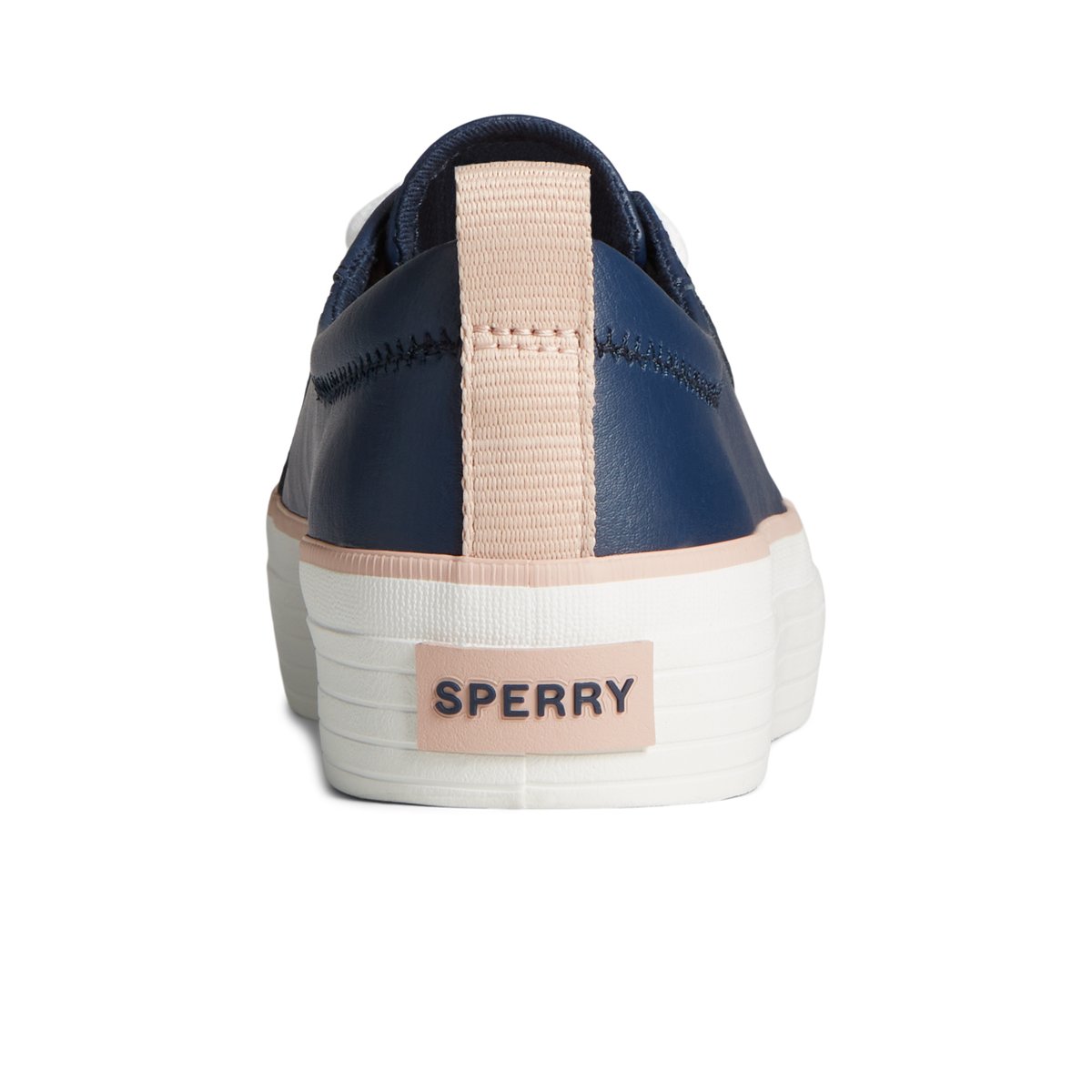 Sperry Crest Vibe Leather Platform Sneaker Navy | QVLEXJ-264