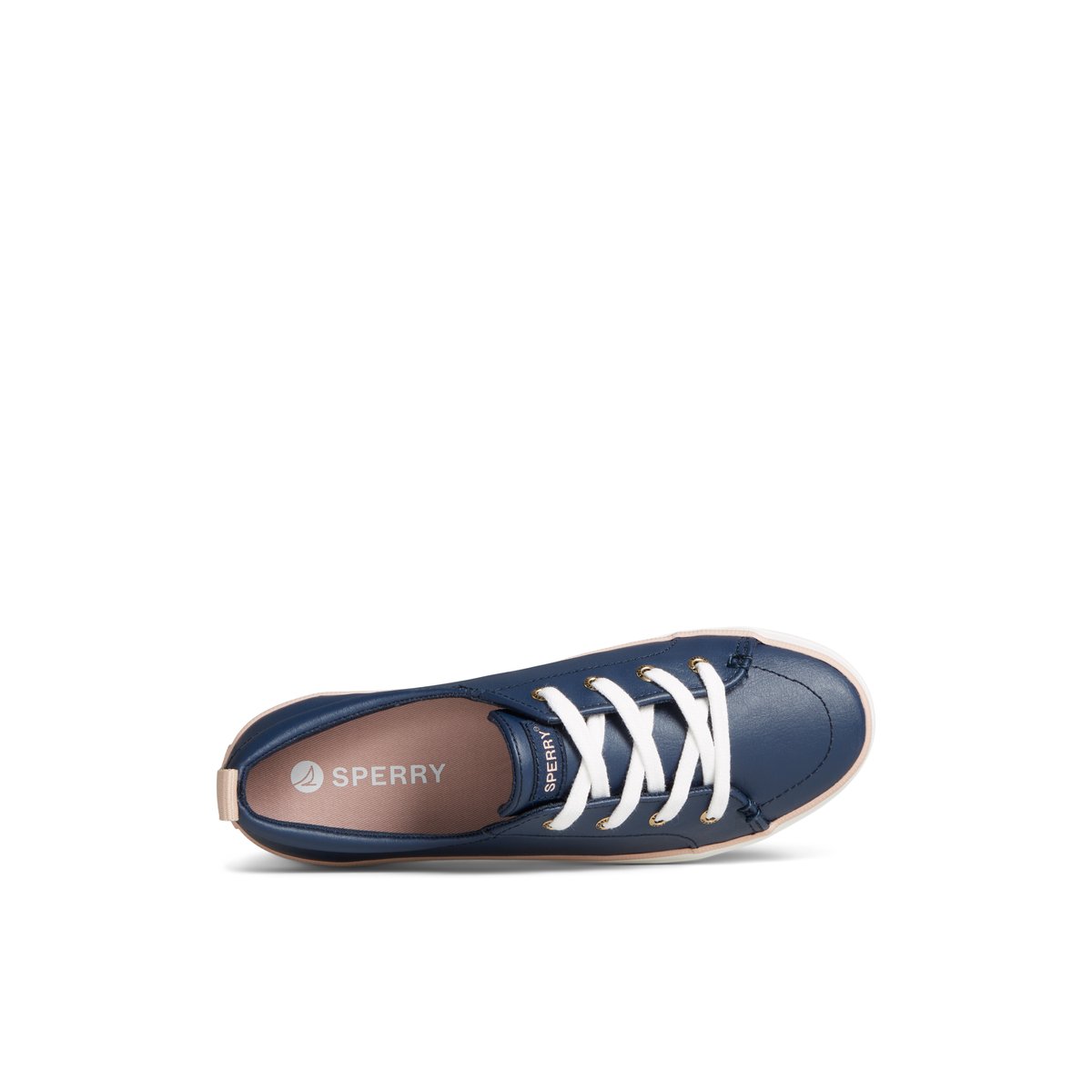 Sperry Crest Vibe Leather Platform Sneaker Navy | QVLEXJ-264