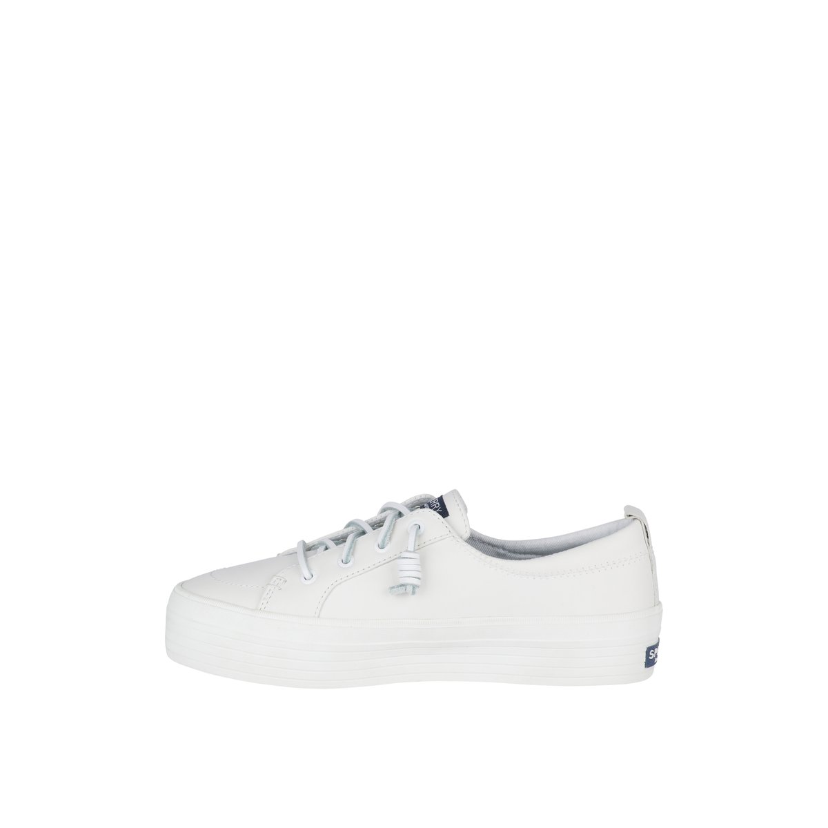 Sperry Crest Vibe Platform Leather Sneaker White | PKAQBL-972