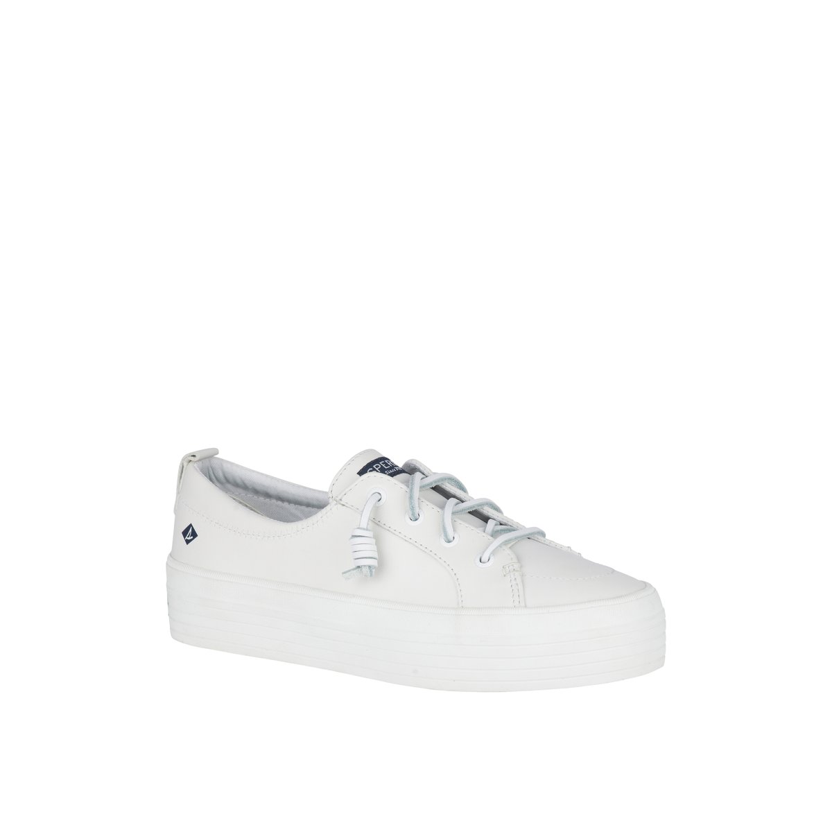 Sperry Crest Vibe Platform Leather Sneaker White | PKAQBL-972