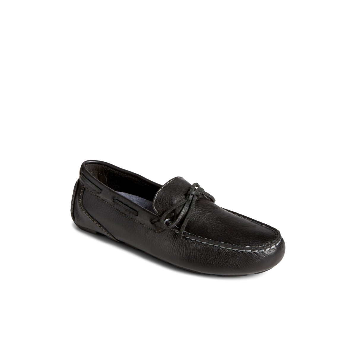 Sperry Davenport Pull Up Leather 1-Eye Driver Black | CTZFIV-986