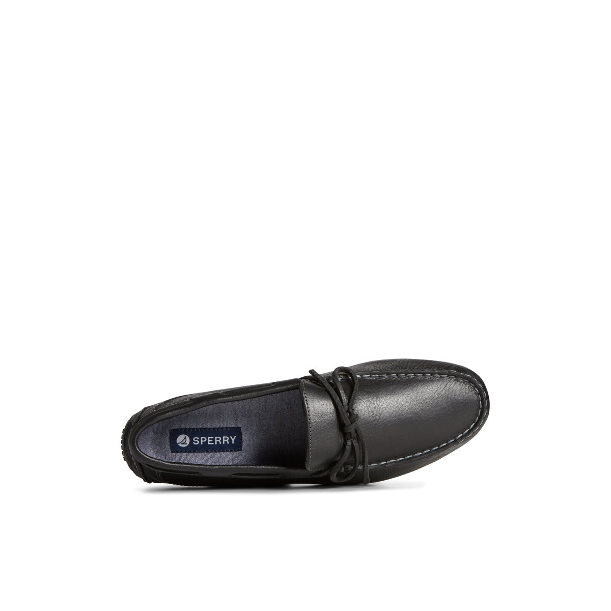 Sperry Davenport Pull Up Leather 1-Eye Driver Black | CTZFIV-986