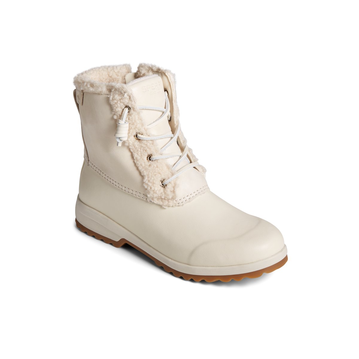 Sperry Maritime Repel Teddy Trim Snow Boot Beige | LUJWAO-287