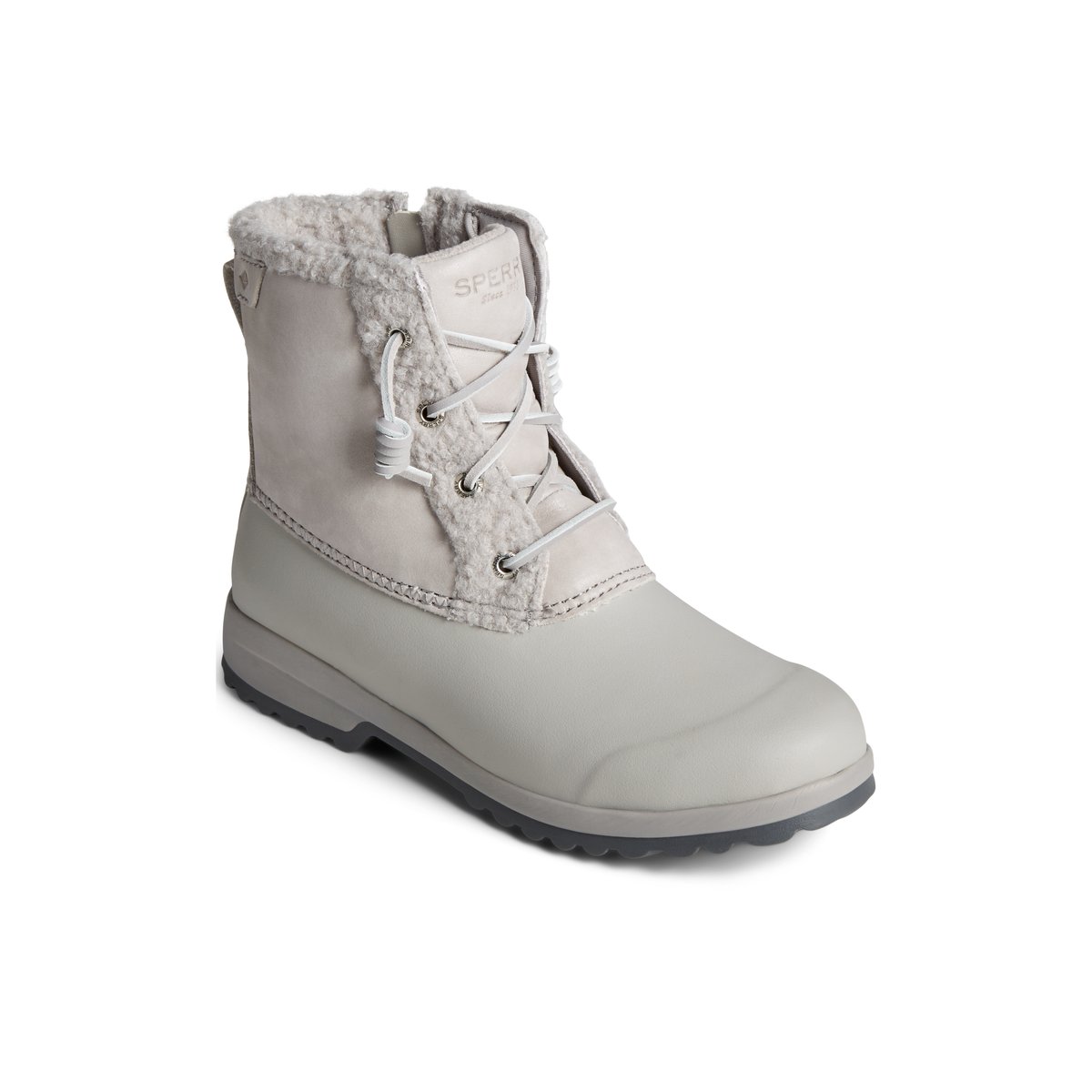 Sperry Maritime Repel Teddy Trim Snow Boot Grey | PYUHAV-075