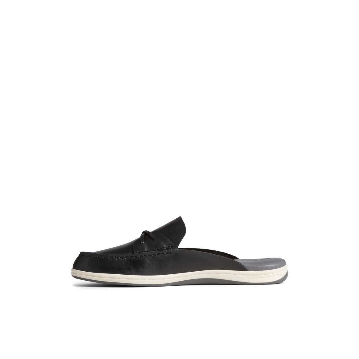 Sperry Mulefish Leather Boat Shoe Black | VRWALQ-591