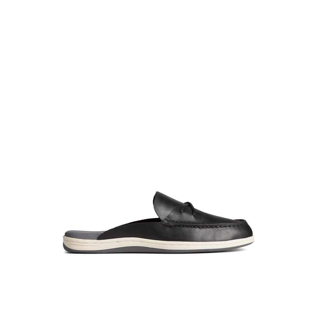 Sperry Mulefish Leather Boat Shoe Black | VRWALQ-591