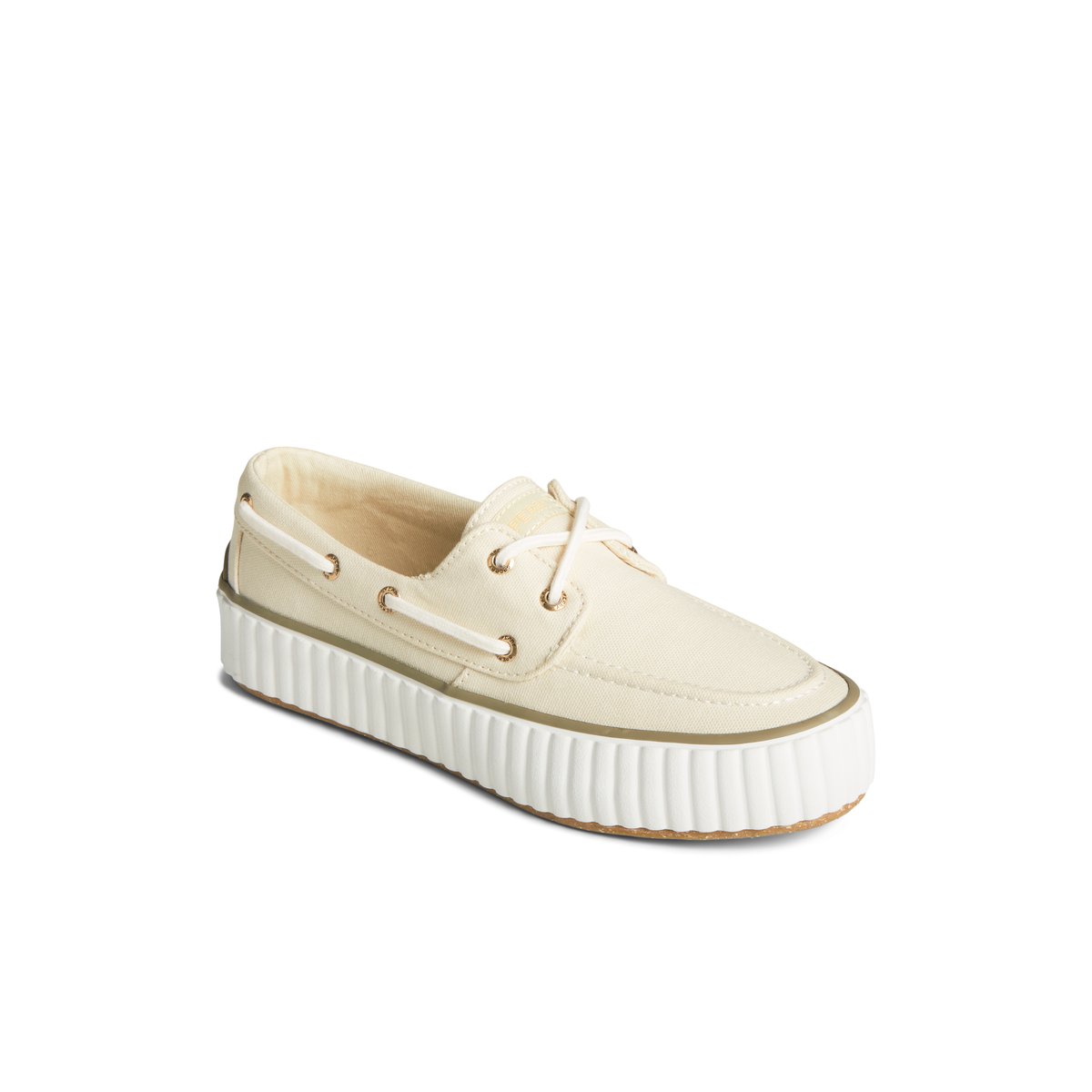 Sperry Pier Wave Platform Lace Up Sneaker Beige | CKUDTS-364