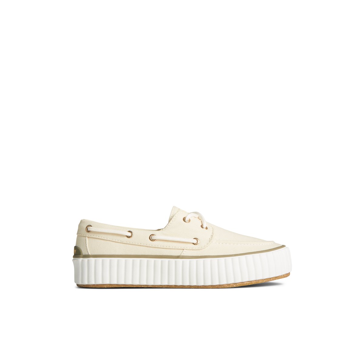 Sperry Pier Wave Platform Lace Up Sneaker Beige | CKUDTS-364