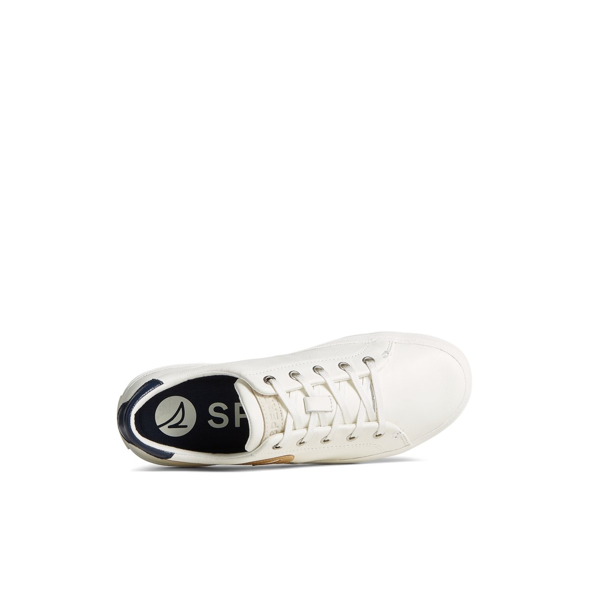 Sperry Sandy Leather Metallic Sneaker White | PWIGOB-420