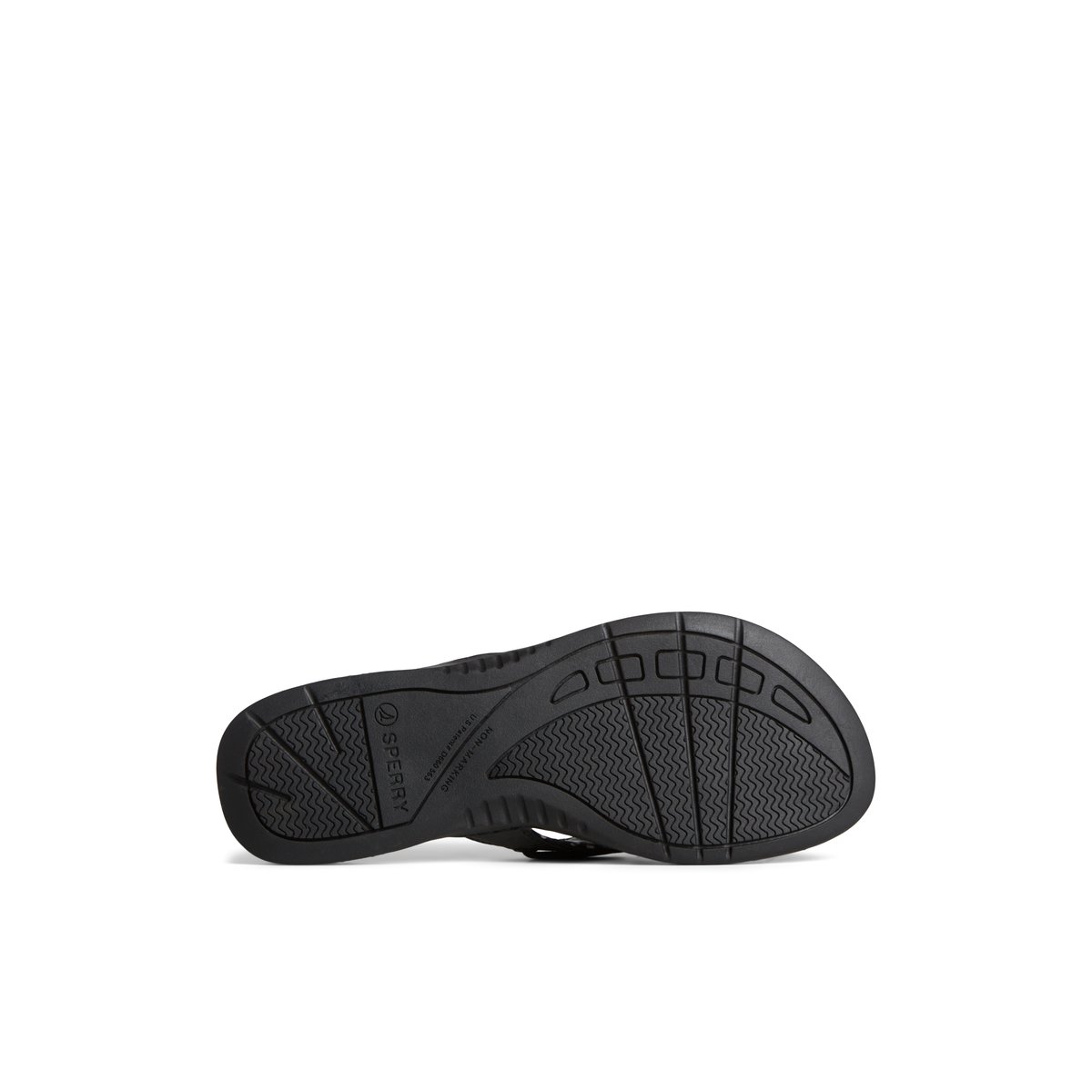 Sperry Seafish Leather Flip Flop Black | SZKBIG-387