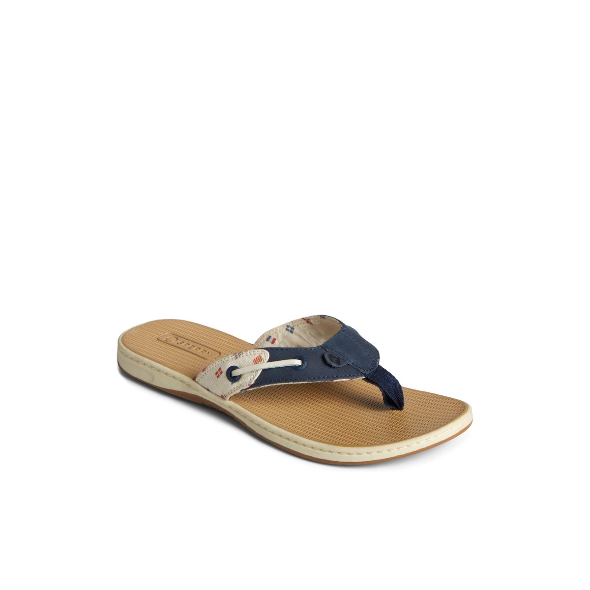 Sperry Seafish Nautical Flip Flop White | JPEFXD-769