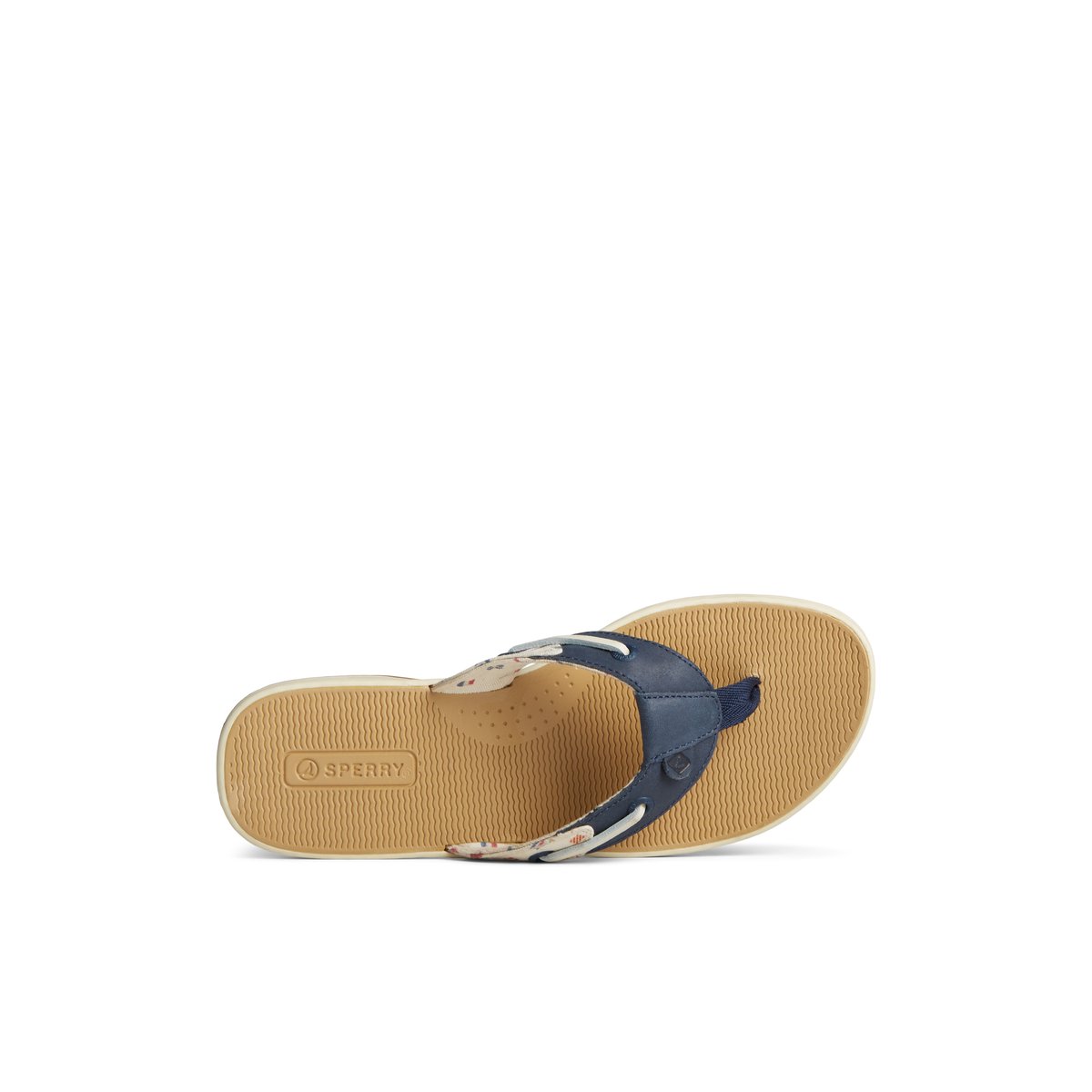 Sperry Seafish Nautical Flip Flop White | JPEFXD-769