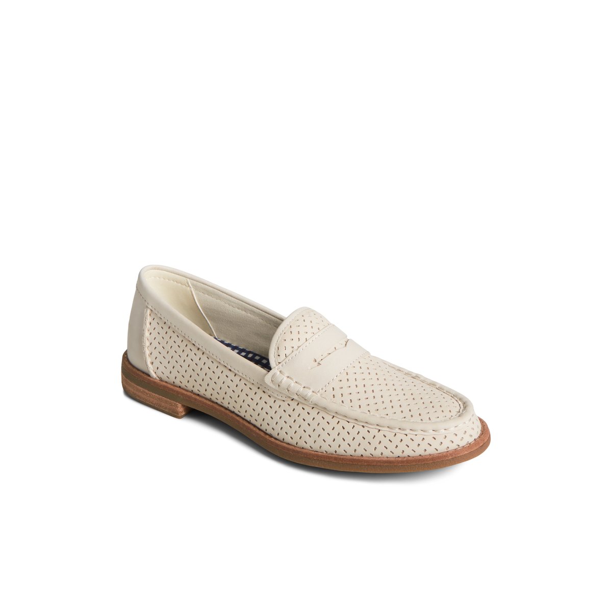 Sperry Seaport Perforated Penny Loafer Beige | KMDLFH-627