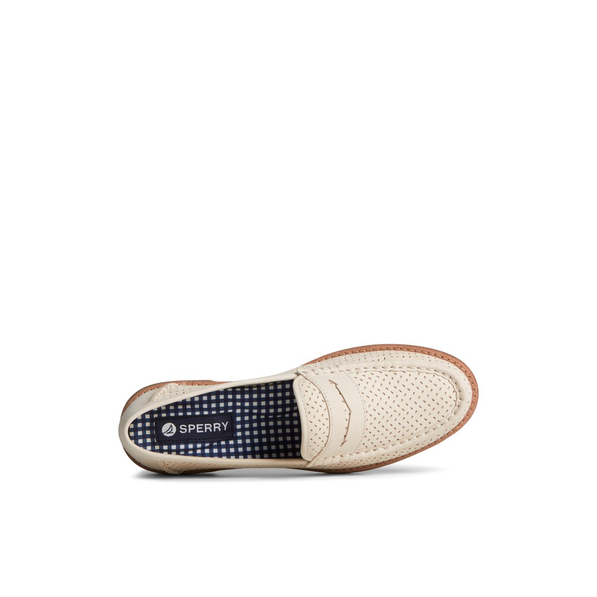 Sperry Seaport Perforated Penny Loafer Beige | KMDLFH-627