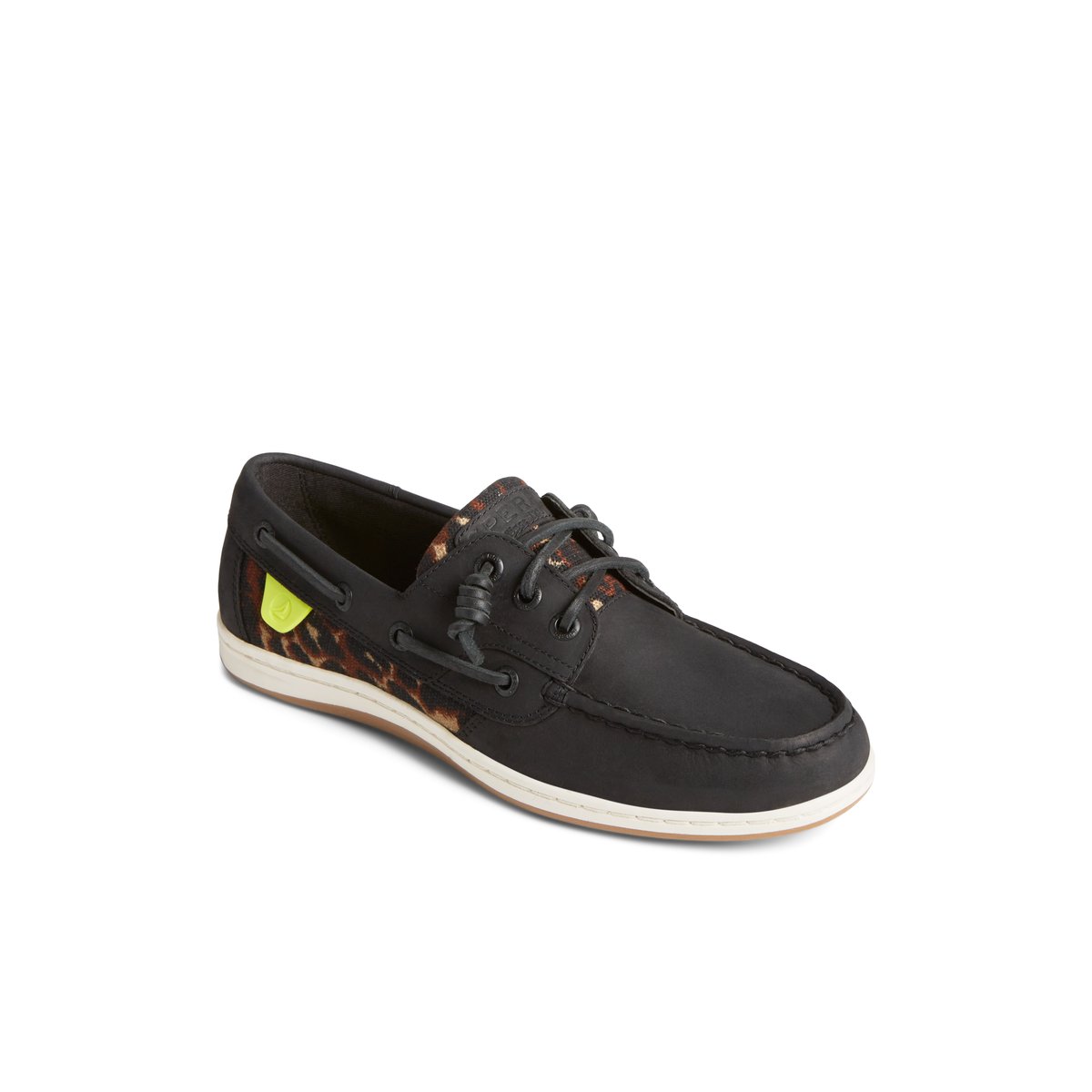 Sperry Songfish Cheetah Boat Shoe Black | WQMCGE-615