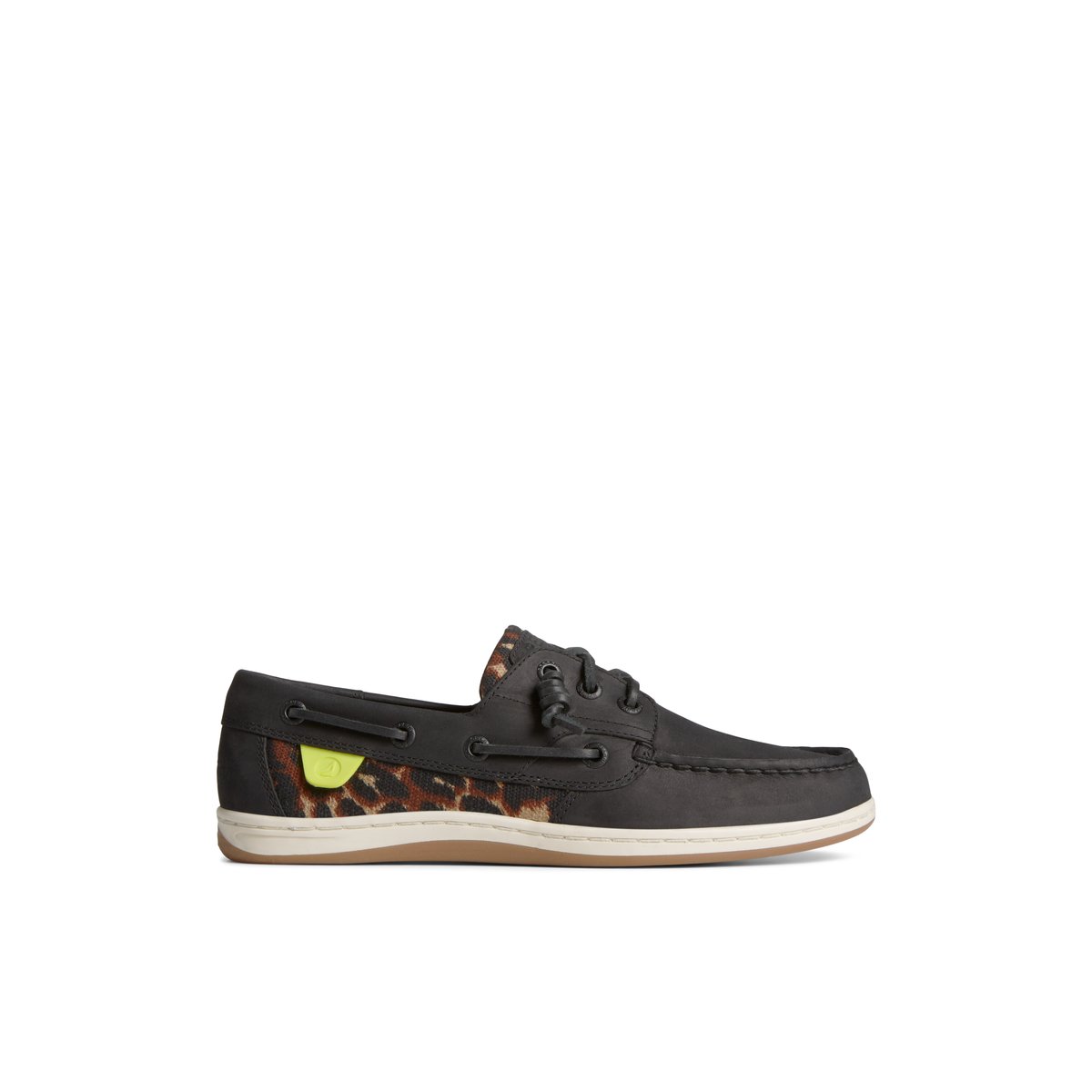 Sperry Songfish Cheetah Boat Shoe Black | WQMCGE-615