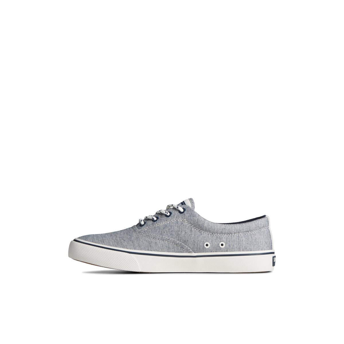 Sperry Striper II Chambray Sneaker Navy | FQHSGE-638