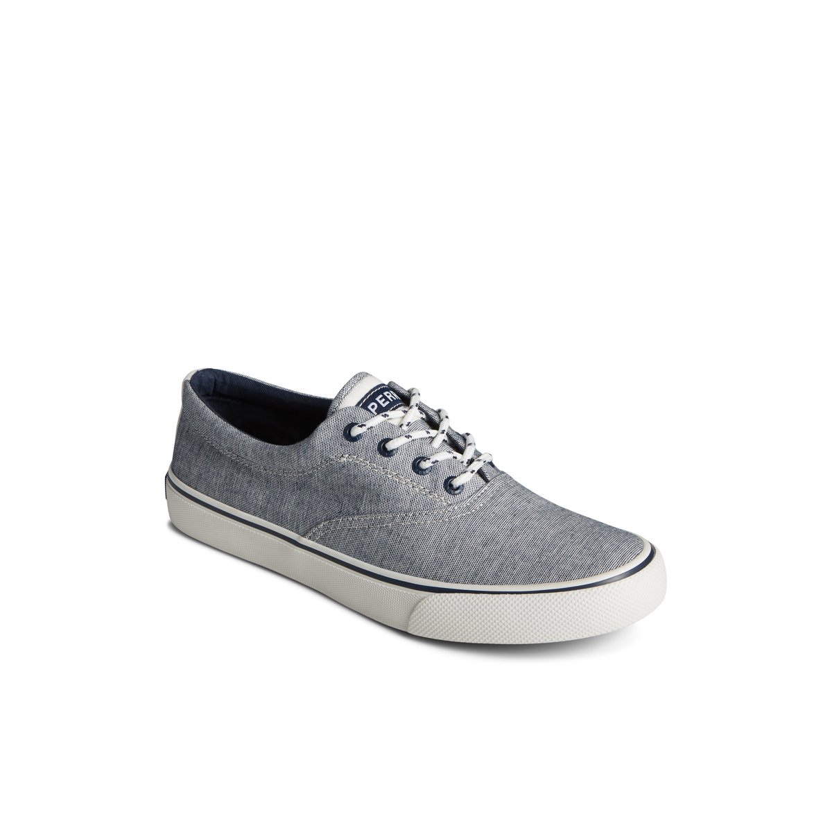 Sperry Striper II Chambray Sneaker Navy | FQHSGE-638