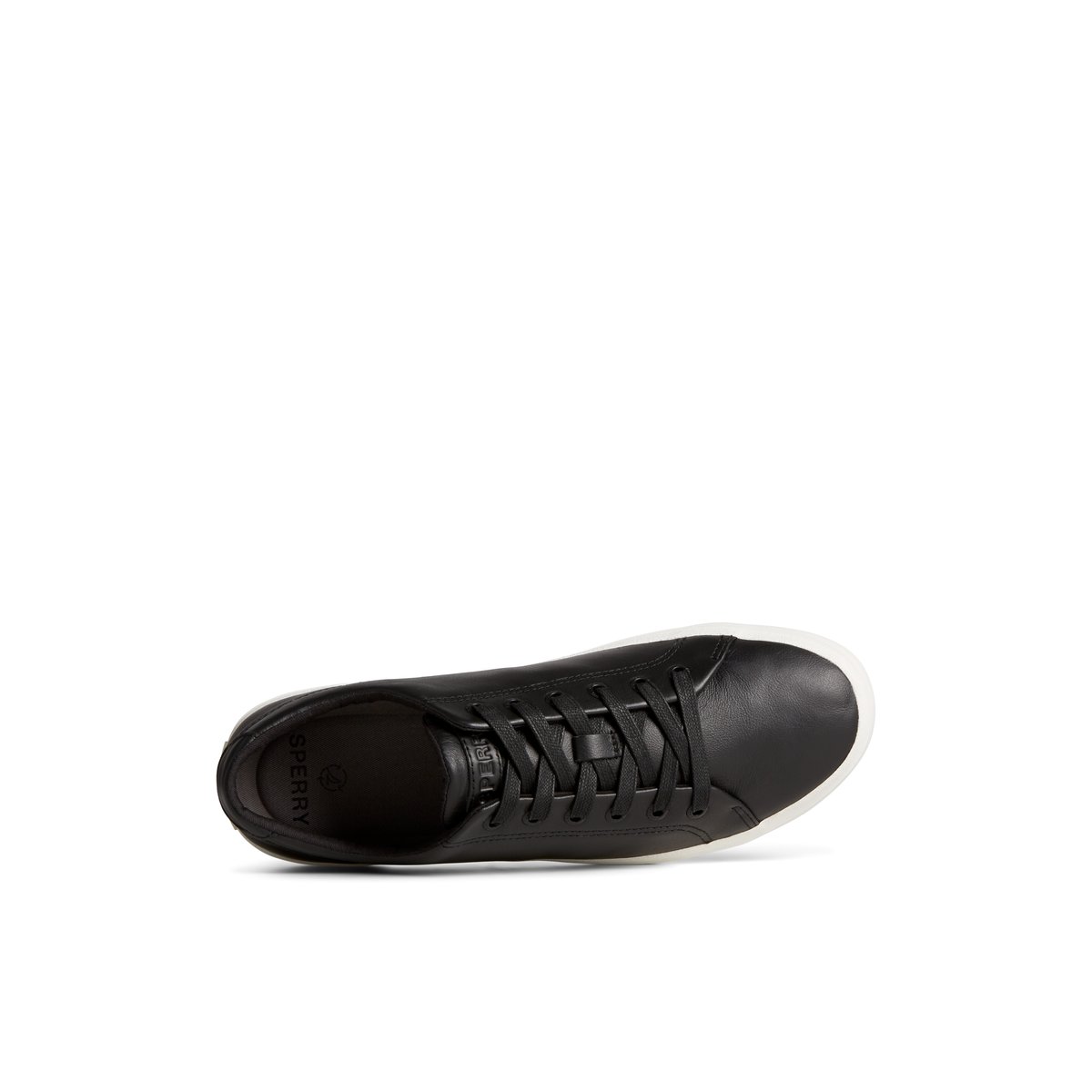 Sperry Striper II LLT Leather Sneaker Black | IYPEOQ-289